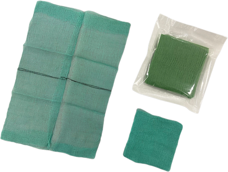 Зеленые марлевые тампоны, обнаруживаемые при рентгенологическом исследовании, стерильные