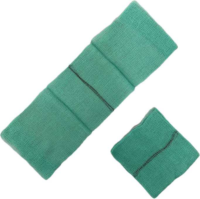 Марлевый тампон стерильный зеленый 10 X 10 см 12 слоев